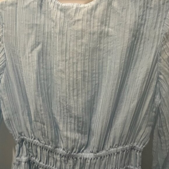 Light Blue Maje Crinkle-effect voile dress with ruffles - Picture 7 of 10